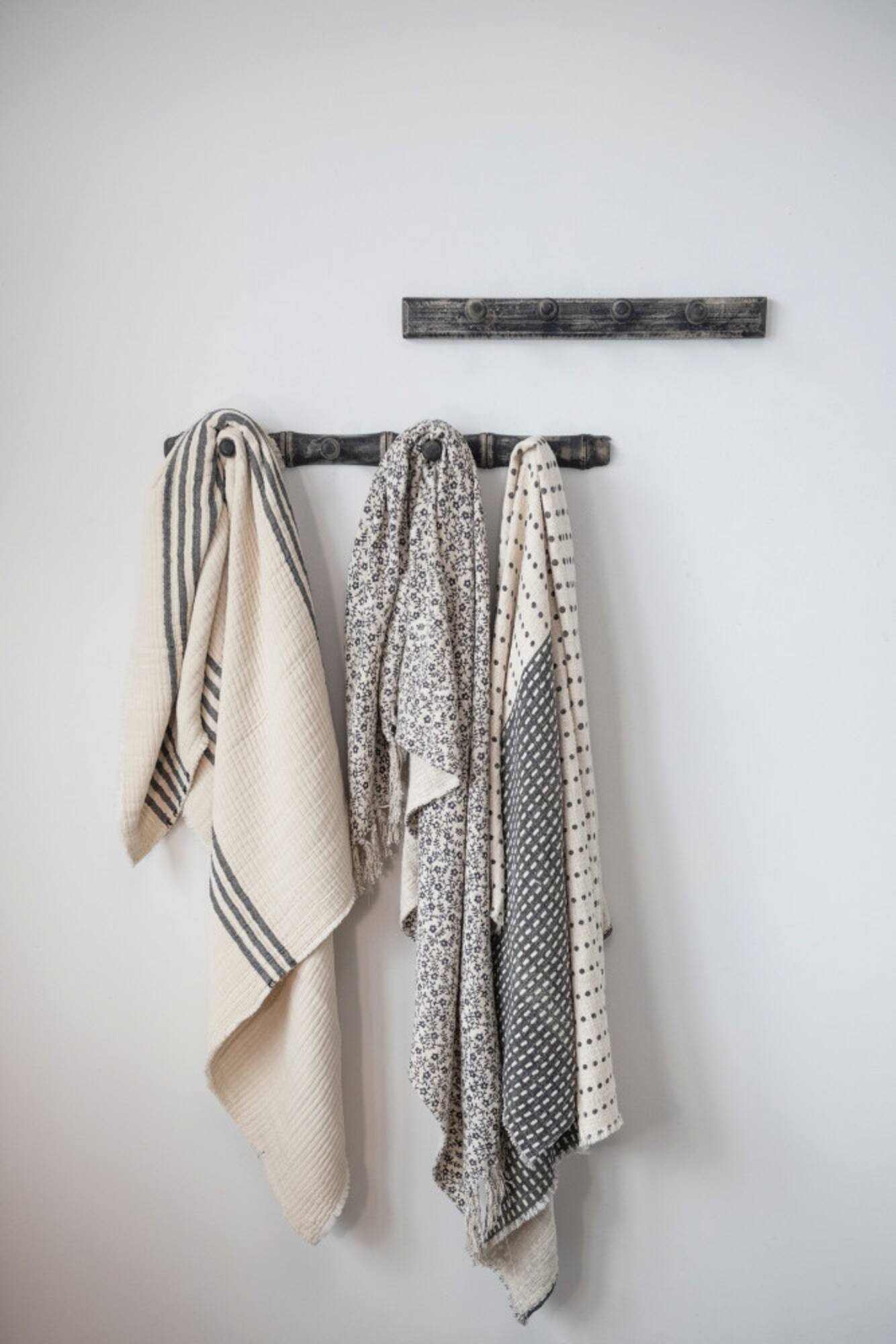 Hello Honey® Coastal Black and White Stripe Throw Blanket and Frayed Edges